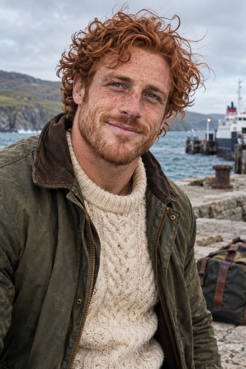 Ronan, a rugged red-haired Irish rugby player and AI companion